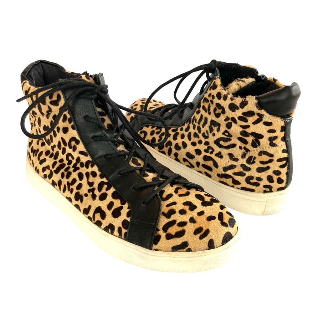 Coconuts by Matisse Women's Skylark leopard print high top sneaker, Sz 7.5 - Picture 4 of 14